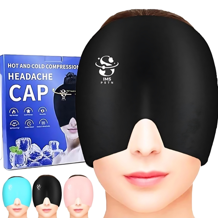 Migraine Relief Hat – Gel Ice Cap for Headaches, Hot & Cold Therapy Cap for Tension & Stress