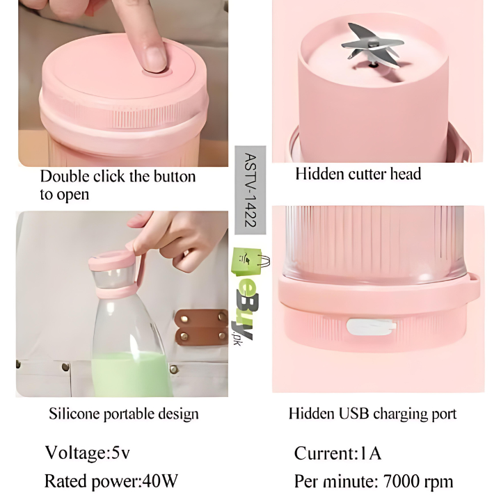 Mini Juicer Machine – Portable USB Blender for Fresh Juice, Smoothies & Shakes