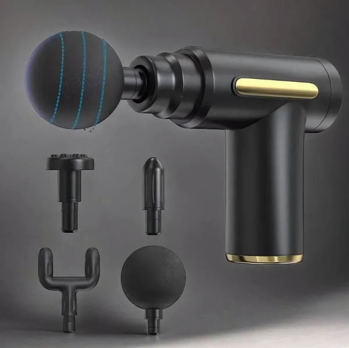 Deep Tissue Massage Gun – Percussion Muscle Massager with Multiple Heads & Adjustable Speeds