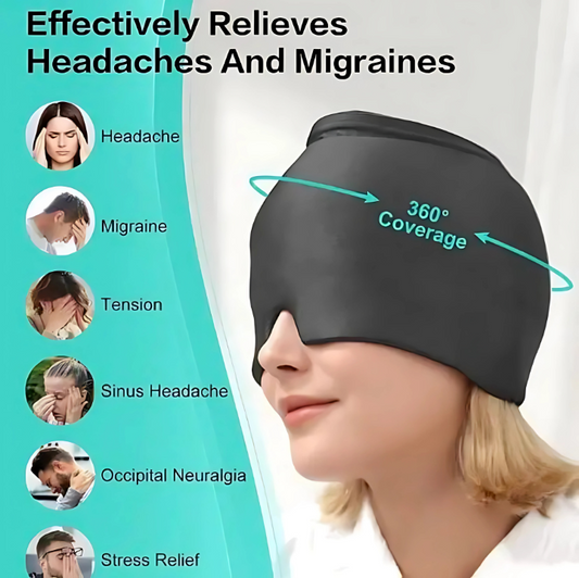 Migraine Relief Hat – Gel Ice Cap for Headaches, Hot & Cold Therapy Cap for Tension & Stress
