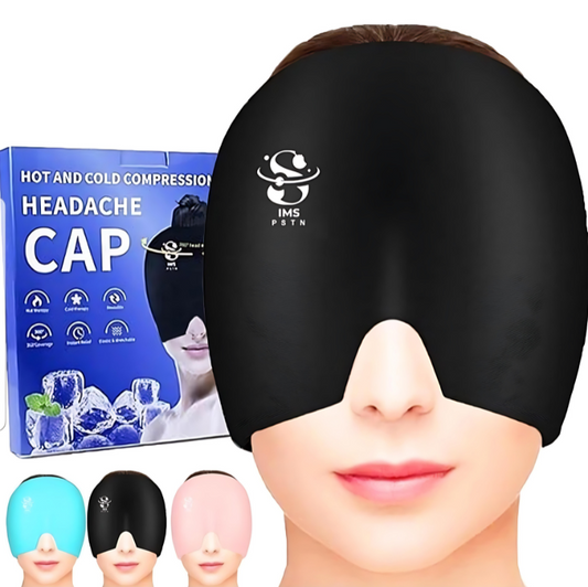 Migraine Relief Hat – Gel Ice Cap for Headaches, Hot & Cold Therapy Cap for Tension & Stress