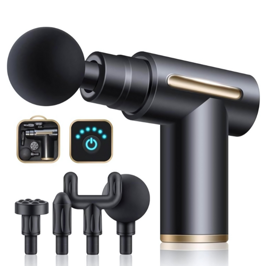 Deep Tissue Massage Gun – Percussion Muscle Massager with Multiple Heads & Adjustable Speeds