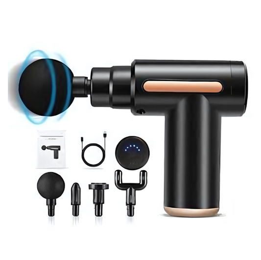 Deep Tissue Massage Gun – Percussion Muscle Massager with Multiple Heads & Adjustable Speeds