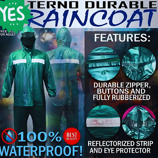 Unisex Green PVC Rain Suit – 100% Waterproof Full-Body Outdoor Gear